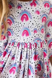 Good Vibes 3/4 Sleeve Pocket Twirl Dress